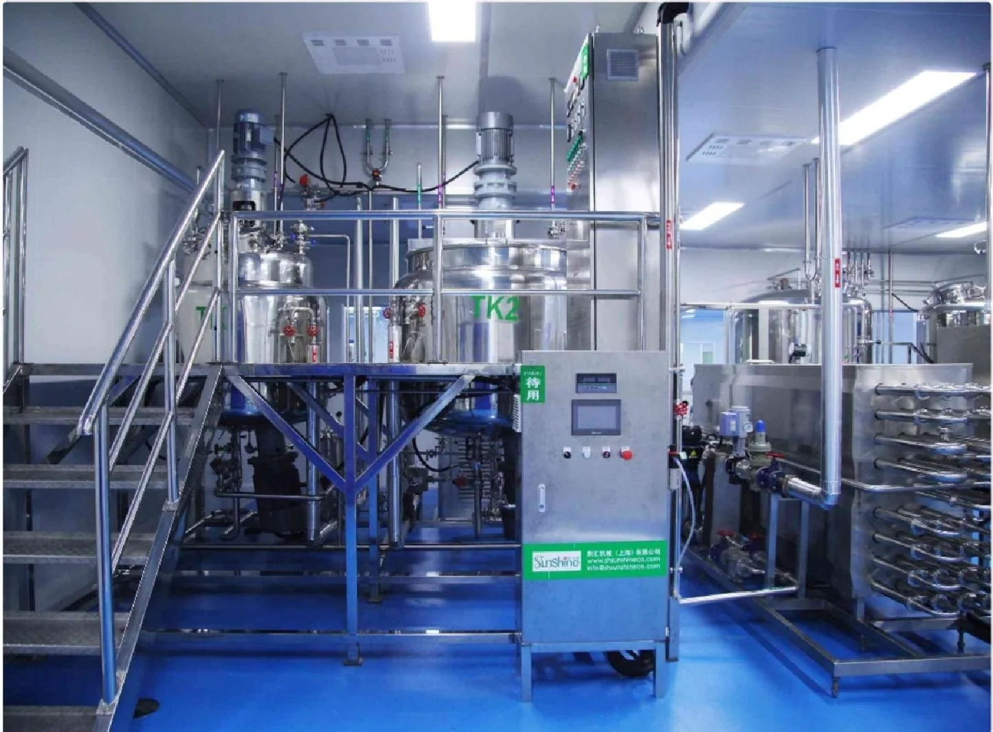 Filling and packaging equipment in operation