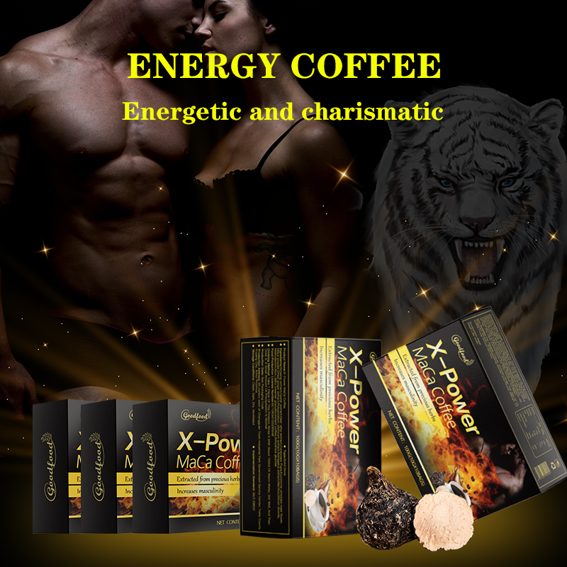Man X Power Energy Chocolate Instant Coffee For Men Private Label Kidney Maca Ginseng Dietary Supplement Fruit Vitality Boosting