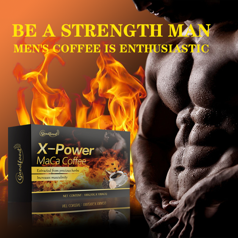 Man X Power Energy Chocolate Instant Coffee For Men Private Label Kidney Maca Ginseng Dietary Supplement Fruit Vitality Boosting