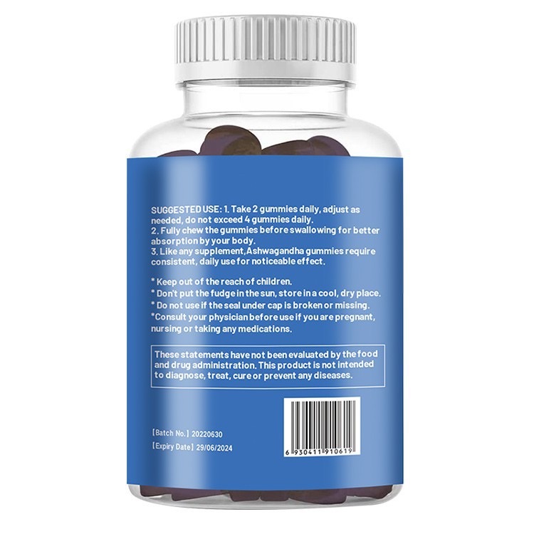 Private Label Ashwagandha Capsules For Adult Stress Relief Anti-anxiety & Sleep Supplements Gummy Candy Root Extract