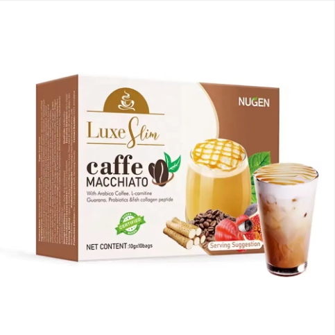 Luxury Fili Instant Coffee Powder Chocolate & Sugar Flavored Mellow Taste Body Detox Macchiato Box Packaging For Weight Loss