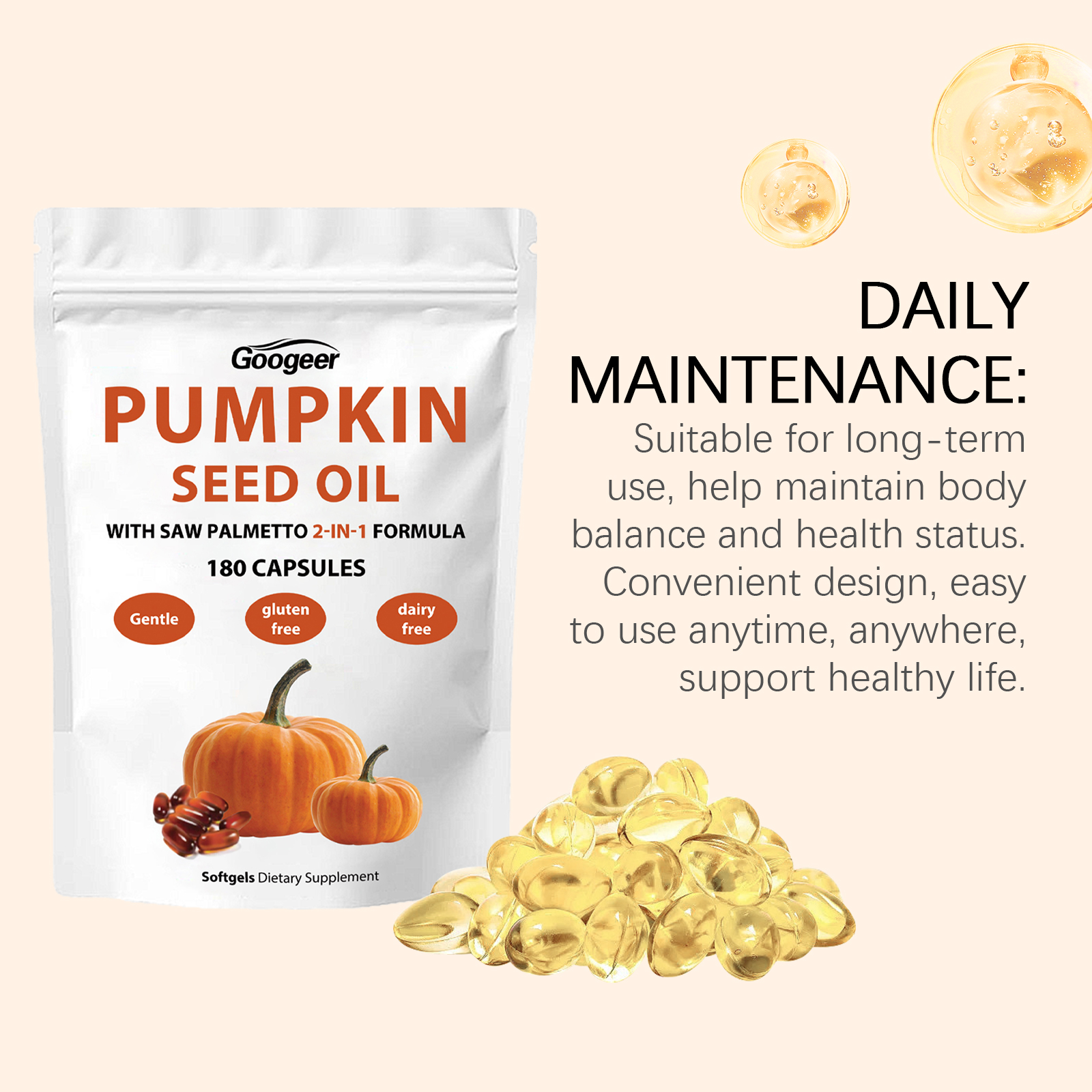 Hot Selling Soft Capsule Extract Pumpkin Seed Oil Antioxidant Health Supplements Soft Capsule