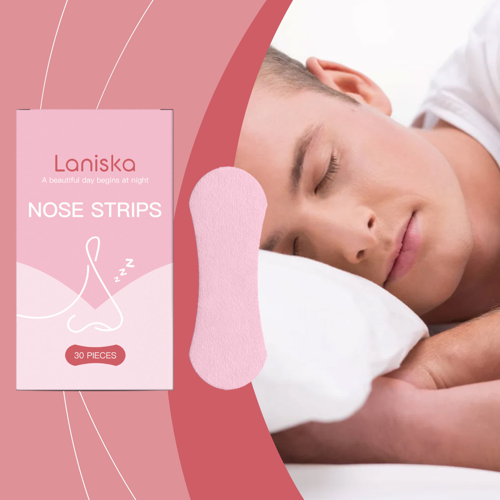 Sleep Nasal Strips For Body Care-gently Care At Night Peaceful & Comfortable Sleep Basic Packaging Nose Patch