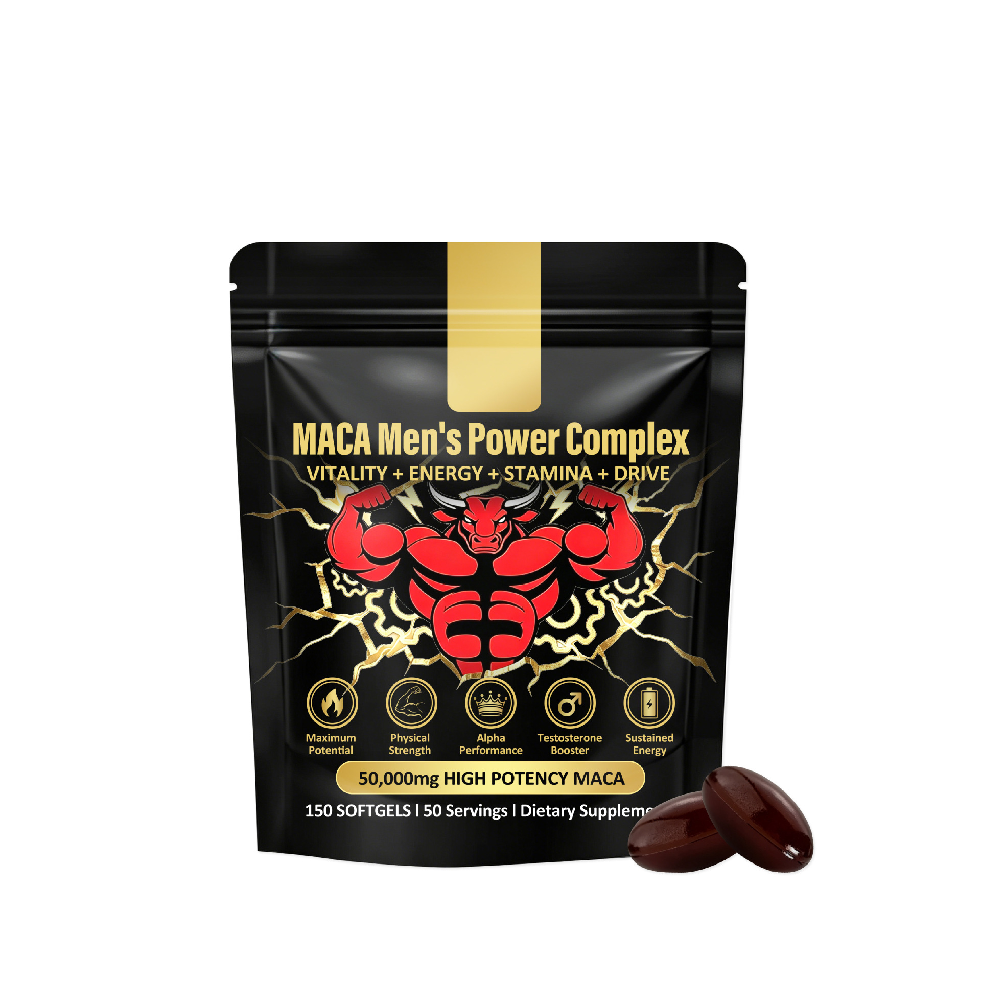 Premium Easy Swallow Softgels With Natural Maca Root Complex For Daily Dietary Nutrition